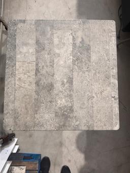 (6) Grey Slate Tables with Base - 23.5" x 23.5"