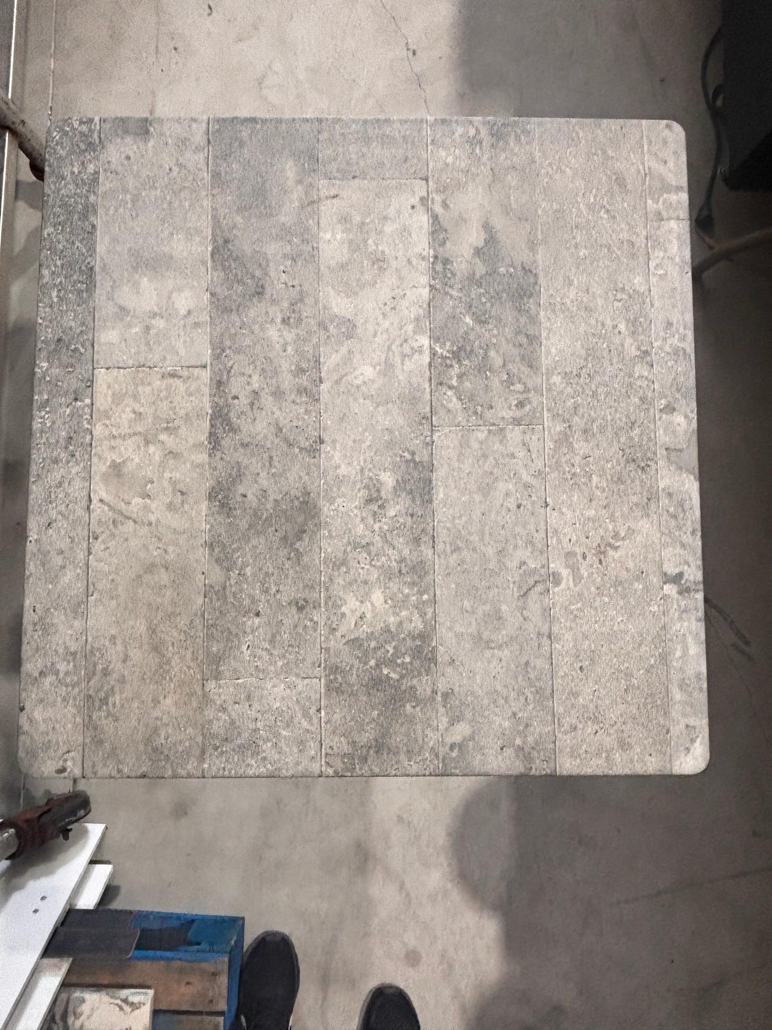 (6) Grey Slate Tables with Base - 23.5" x 23.5"