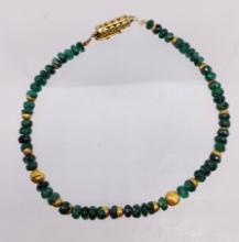 Faceted Emerald Bracelet with Pre-Columbian Gold Beads