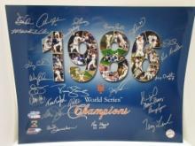 Doc Gooden Gary Carter Bud Harrelson +22 others signed 1986 NY Mets 16x20 photo Sig Auctions LOA