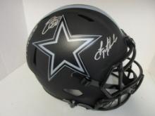 Emmitt Smith Troy Aikman Michael Irvin of the Dallas Cowboys signed full size helmet PAAS LOA 549