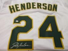 Rickey Henderson of the Oakland A's signed autographed baseball jersey PAAS COA 035