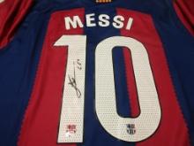 Leo Messi of the FC Barcelona signed autographed soccer jersey PAAS COA 913