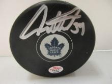Auston Matthews of the Toronto Maple Leafs signed autographed logo hockey puck PAAS COA 426