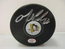 Mario Lemieux of the Pittsburgh Penguins signed autographed logo hockey puck PAAS COA 360