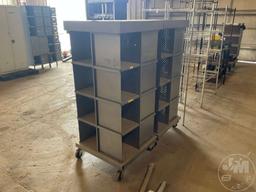 ROLLING 4 SIDED DISPLAY RACKS ON CASTERS, QTY OF 2