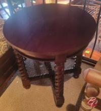 Indonesia Mahogany Hand Carved Wood End Table