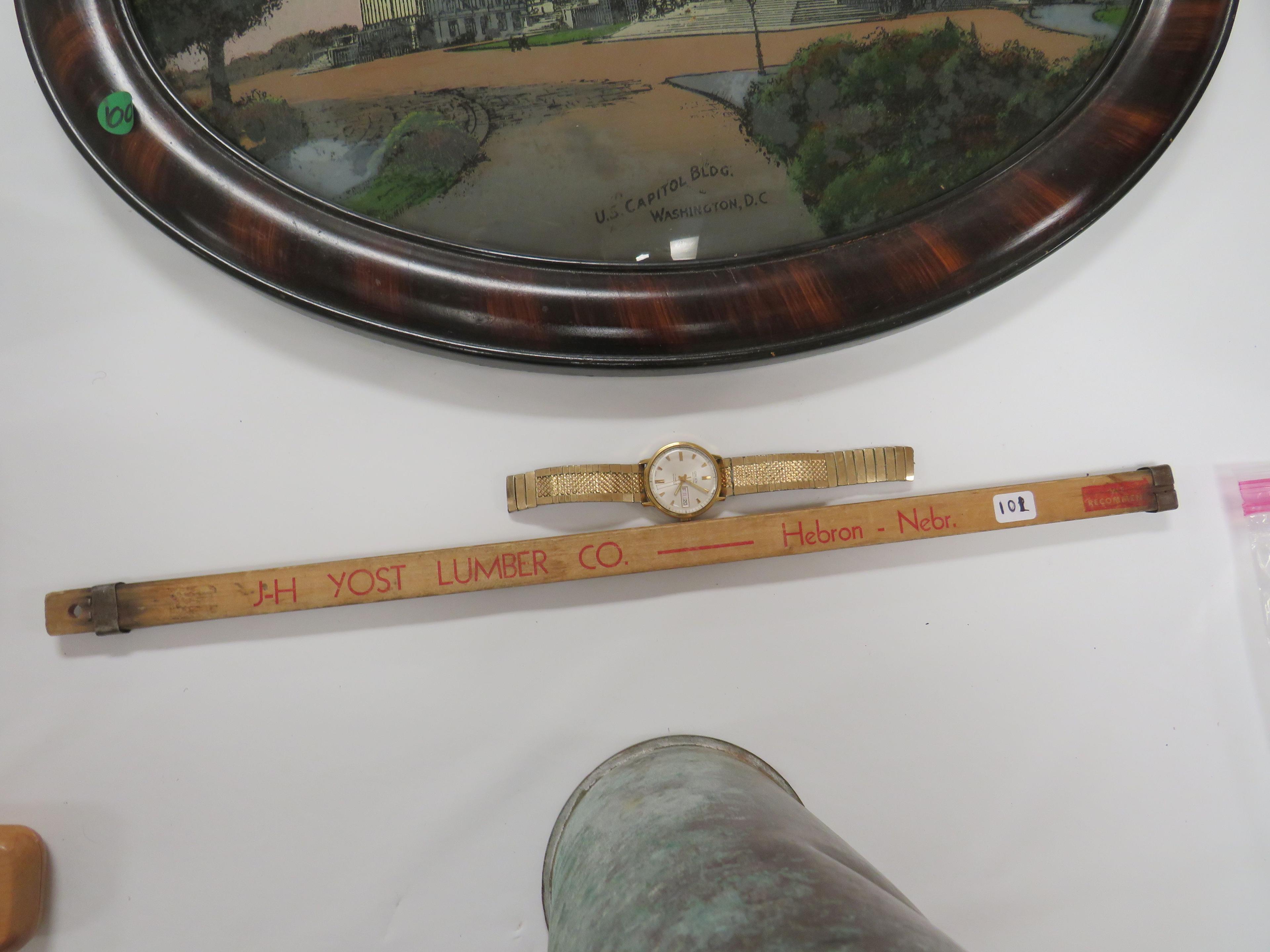 Stainless 1950s Croton Watch and Glidden 24" Ruler