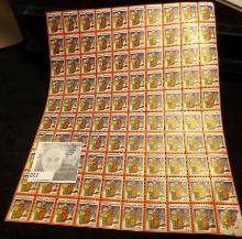Original Sheet of 100 American Lung Association Christmas Stamps from 1932. RL corner stamp has some
