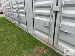 8x40 steel container with 4 double side doors, end door