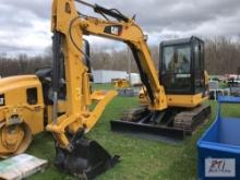 Caterpillar 306D excavator, cab, blade, steel tracks, 30in bucket, hydraulic thumb, 2663 hrs