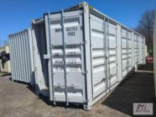 40ft shipping container with 4 double doors on the side