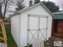 10x12 White shed with double door and steel roof, #56