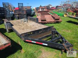 2004 Pequea 18ft tandem axle fender trailer with fold up ramps, 7,000lb GVW, VIN:4JASL16264G107880