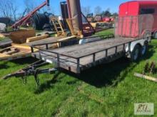 PJ 48-318 18ft tandem axle utility trailer with mesh gate, 7000lb GVW - Bill of Sale Only