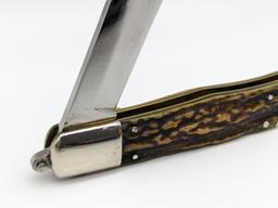 Ka-Bar Stag Leverlock Switchblade Knife