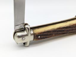Bargeon Inox Stag Switchblade Knife