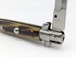 Inox Italian Horn Handle Stiletto Switchblade