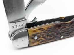 Early Remington R3333 Jigged Bone Camping Knife