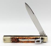 Bonsa Faux Stag Leverlock Switchblade Knife
