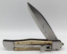 Very Large Unmarked Stag Leverlock Knife