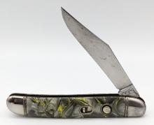 Hammer Brand Green & Yellow Marbled Switchblade