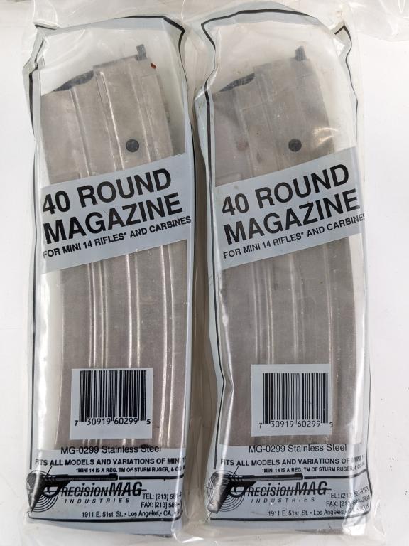 (5) NOS Precision Mag 40 Round Mini 14 Magazines