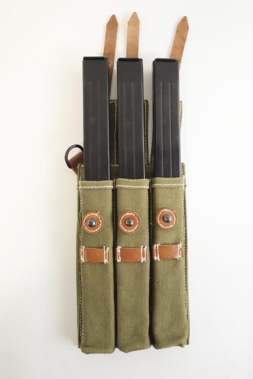 WWII German MP-40 Canvas Pouch With Magazines