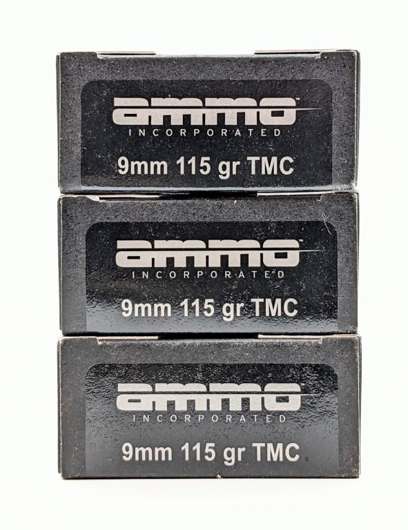 150 Rnds of Ammo Incorporated 9mm 115 Grain Ammo