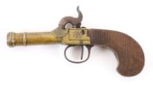 Antique Belgian Brass .41 Cal Box Lock Pistol