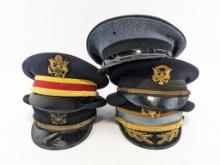 (5) Blue US Military Dress Caps