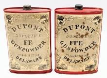 (2) Dupont Superfine Gunpowder Tins