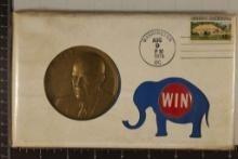 1974 GERALD FORD BRONZE MEDAL IN FDC HIGH RELIEF
