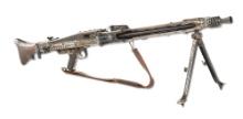(N) VETERAN ALL ORIGINAL GERMAN WWII MG-42 MACHINE GUN WITH REMNANTS OF ORIGINAL WHITE PAINT CAMOUFL