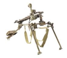 EARLY GERMAN MG-3 GROUND TRIPOD WITH PERISCOPE AND CARRYING STRAPS.