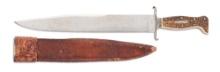 VOILLARD BOWIE KNIFE WITH PRESENTATION TO CHARLES C. WAKELY.