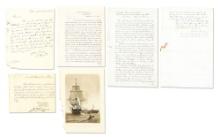 LOT OF US WAR OF 1812 NAVAL DOCUMENTS, JAMES LAWRENCE AND ISAAC HULL.