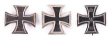 LOT OF 3: IMPERIAL GERMAN 1914 1ST CLASS IRON CROSSES.