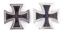 LOT OF 2: GERMAN WWII CASED 1ST CLASS IRON CROSSES.