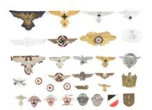 LOT OF MISCELLANEOUS THIRD REICH CAP INSIGNIA.