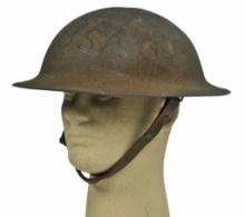 RARE US Army WWI era 29th Infantry Division M1917 Decorated Doughboy Helmet (A)
