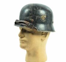 German Fire-Police WWII era M38 Double-Decal Helmet (JMT)