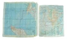 Two US Army Air Force WWII issue Silk/Cloth Escape Maps (HRT)