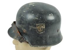 *German Fire-Police WWII era M38 Double-Decal Helmet (JMT)