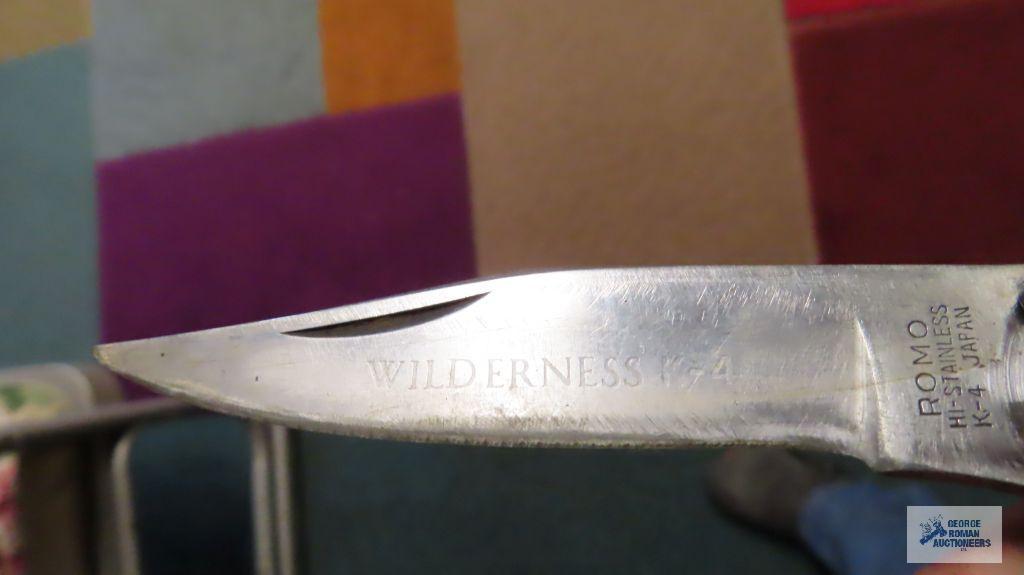 Romo Wilderness K-4 folding knife with holder
