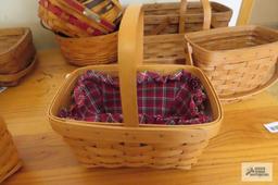 Two Longaberger baskets with liners
