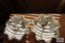 Fenton hand-painted candy dishes