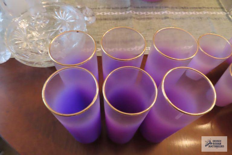 50s gold trimmed lavender glasses