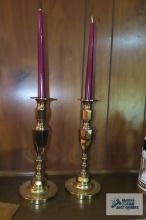 pair of Baldwin brass candlesticks