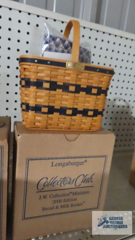 Longaberger...J.W. Collections Miniature...2002 Corn basket and 2000 bread and milk basket